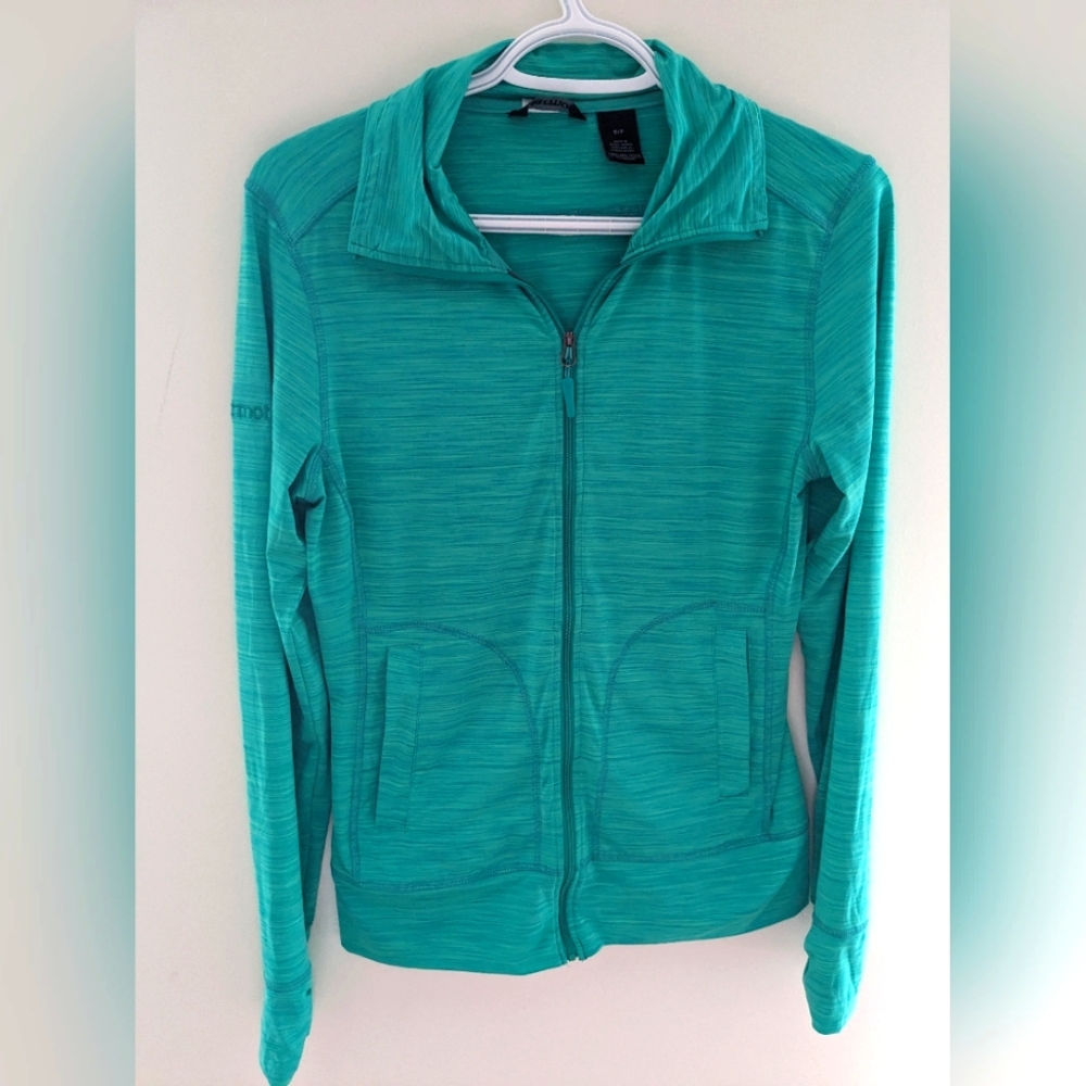 Marmot Zip Up Outdoor Light Jacket Teal Blue Color Size S